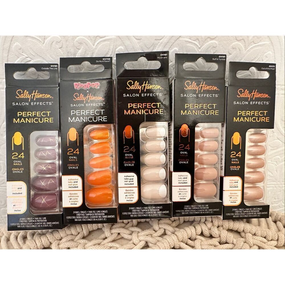 Sally Hansen Perfect Manicure Oval Shaped Nails With Nail Glue